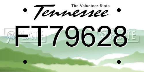 FT79628 Tennessee License Plate
