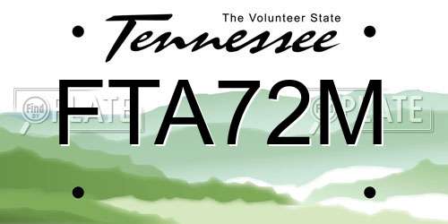 FTA72M Tennessee License Plate