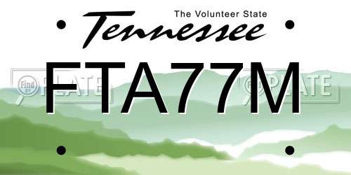 FTA77M Tennessee License Plate