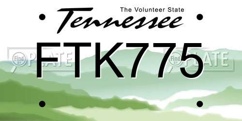 FTK775 Tennessee License Plate