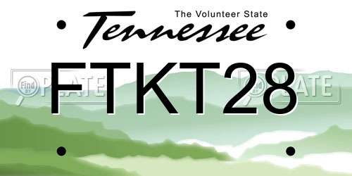FTKT28 Tennessee License Plate