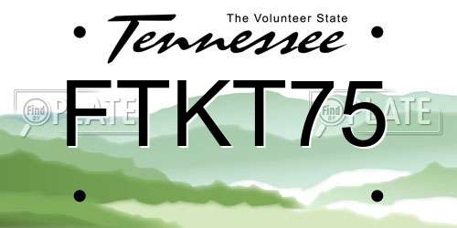 FTKT75 Tennessee License Plate