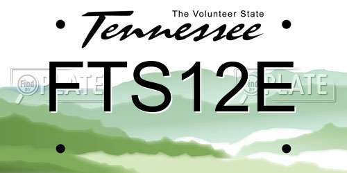 FTS12E Tennessee License Plate