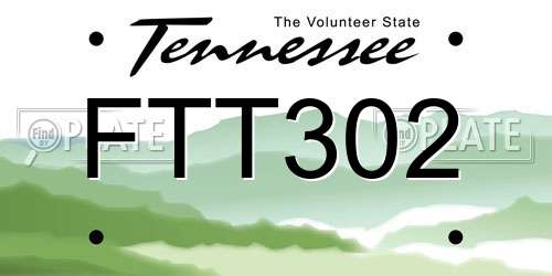FTT302 Tennessee License Plate