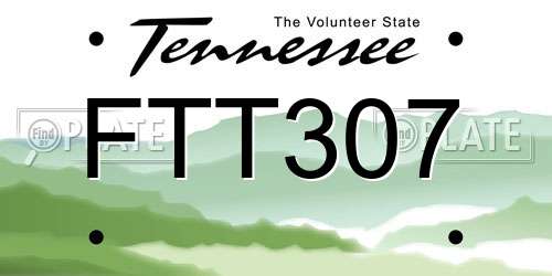 FTT307 Tennessee License Plate