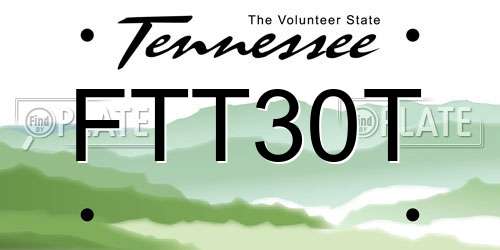 FTT30T Tennessee License Plate