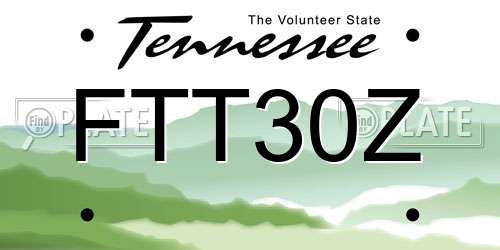 FTT30Z Tennessee License Plate