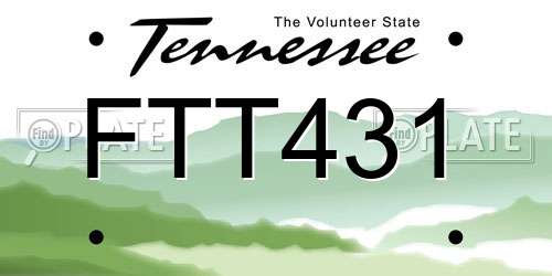 FTT431 Tennessee License Plate