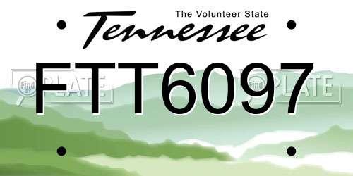 FTT6097 Tennessee License Plate