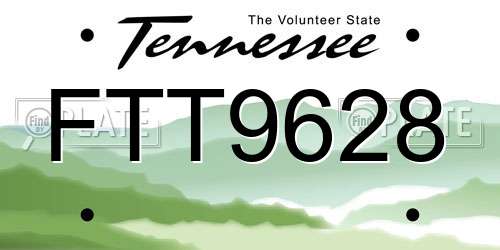 FTT9628 Tennessee License Plate