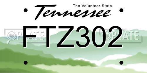 FTZ302 Tennessee License Plate