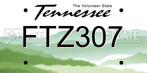 FTZ307 Tennessee License Plate