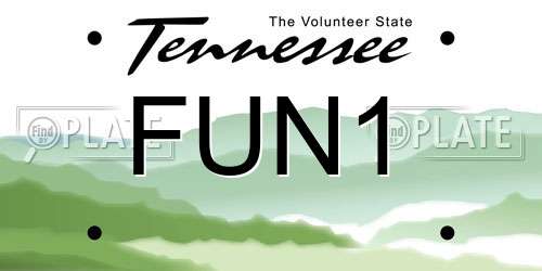 FUN1 Tennessee License Plate