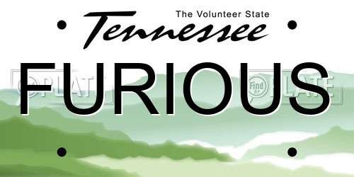 FURIOUS Tennessee License Plate
