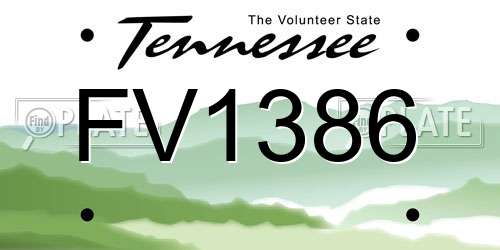 FV1386 Tennessee License Plate