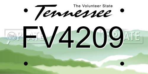 FV4209 Tennessee License Plate