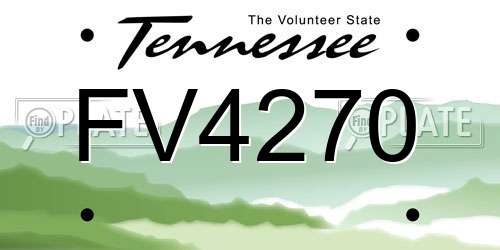 FV4270 Tennessee License Plate