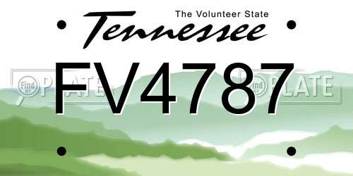 FV4787 Tennessee License Plate