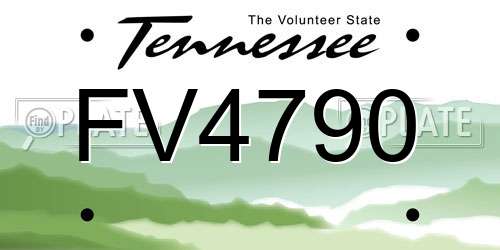 FV4790 Tennessee License Plate