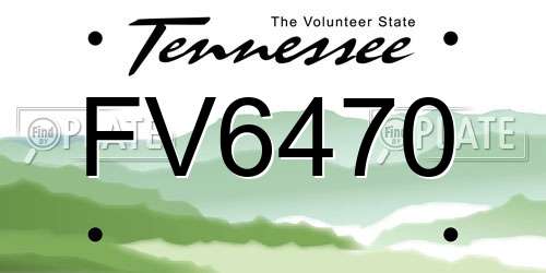 FV6470 Tennessee License Plate