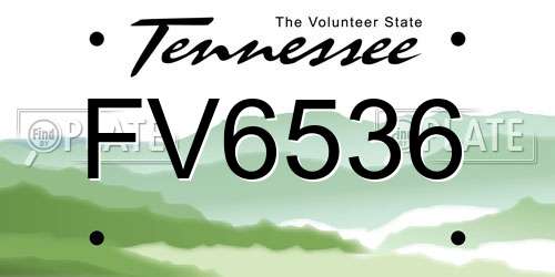 FV6536 Tennessee License Plate