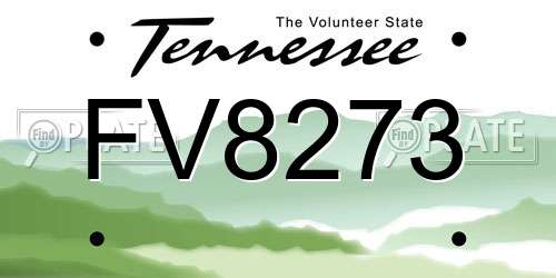 FV8273 Tennessee License Plate