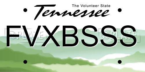 FVXBSSS Tennessee License Plate