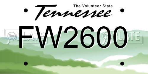 FW2600 Tennessee License Plate