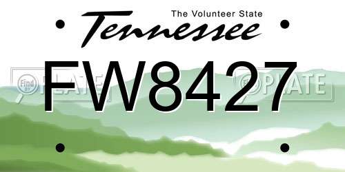 FW8427 Tennessee License Plate
