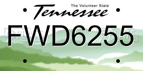 FWD6255 Tennessee License Plate