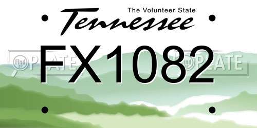 FX1082 Tennessee License Plate