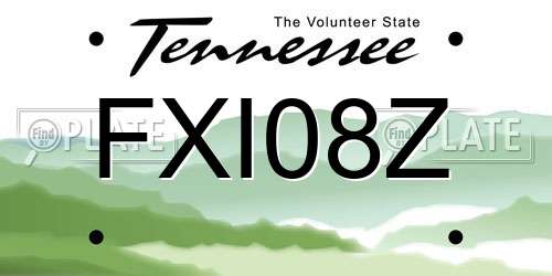 FXI08Z Tennessee License Plate