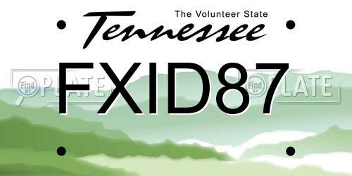 FXID87 Tennessee License Plate