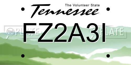 FZ2A3I Tennessee License Plate