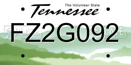 FZ2G092 Tennessee License Plate