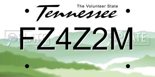 FZ4Z2M Tennessee License Plate