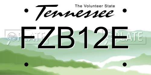 FZB12E Tennessee License Plate