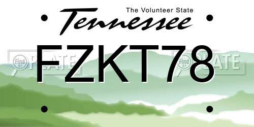 FZKT78 Tennessee License Plate