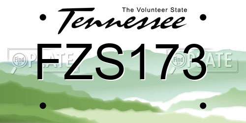 FZS173 Tennessee License Plate