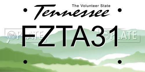 FZTA31 Tennessee License Plate