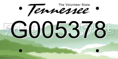 G005378 Tennessee License Plate