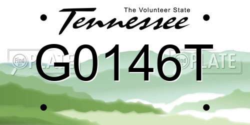 G0146T Tennessee License Plate