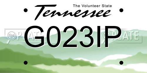 G023IP Tennessee License Plate