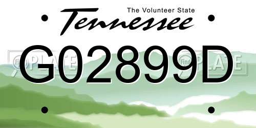 G02899D Tennessee License Plate