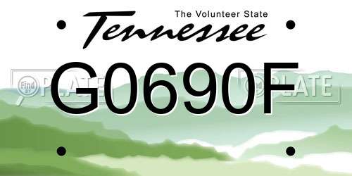 G0690F Tennessee License Plate