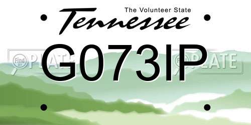 G073IP Tennessee License Plate