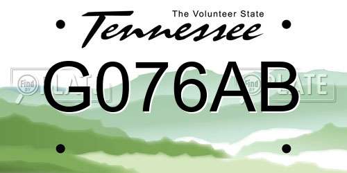 G076AB Tennessee License Plate