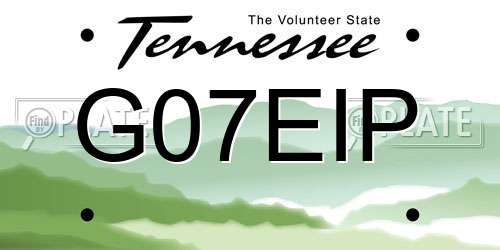 G07EIP Tennessee License Plate