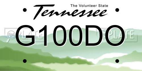 G100DO Tennessee License Plate