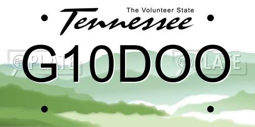 G10DOO Tennessee License Plate